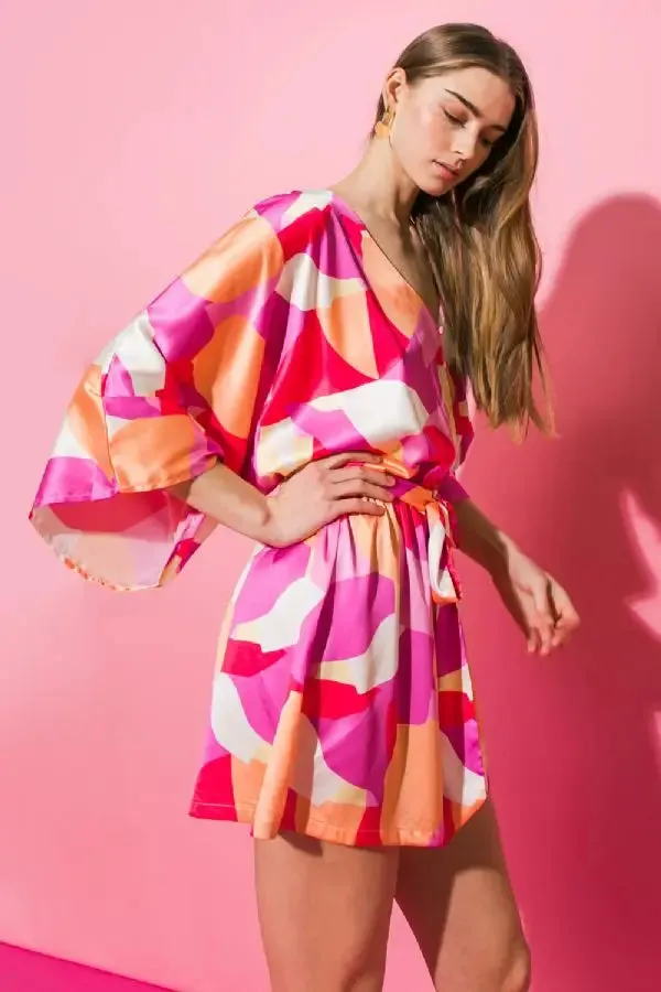 PRINTED SATIN ROMPER
