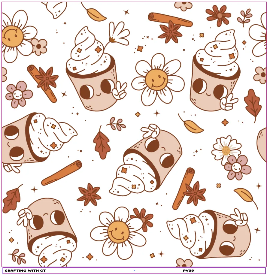 PV39 Happy Coffee vinyl sheet -
