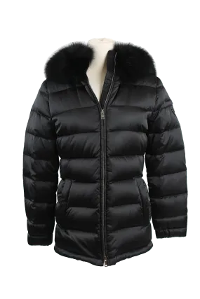 Quilted Down Puffer Coat W/ Fur Color