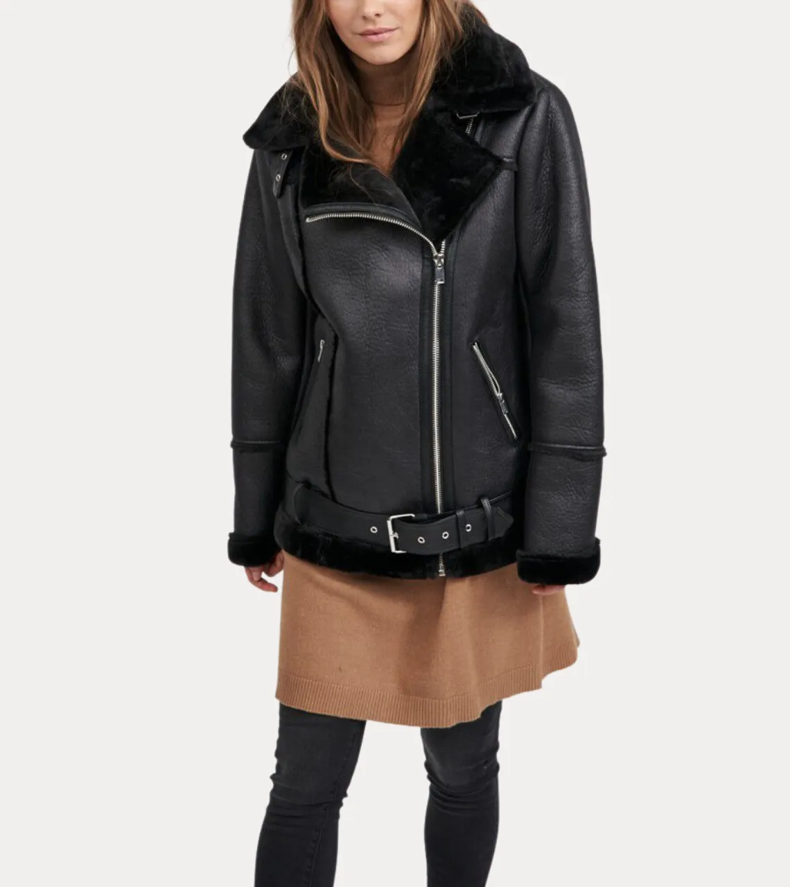 RAF Women's Shearling Leather Jacket