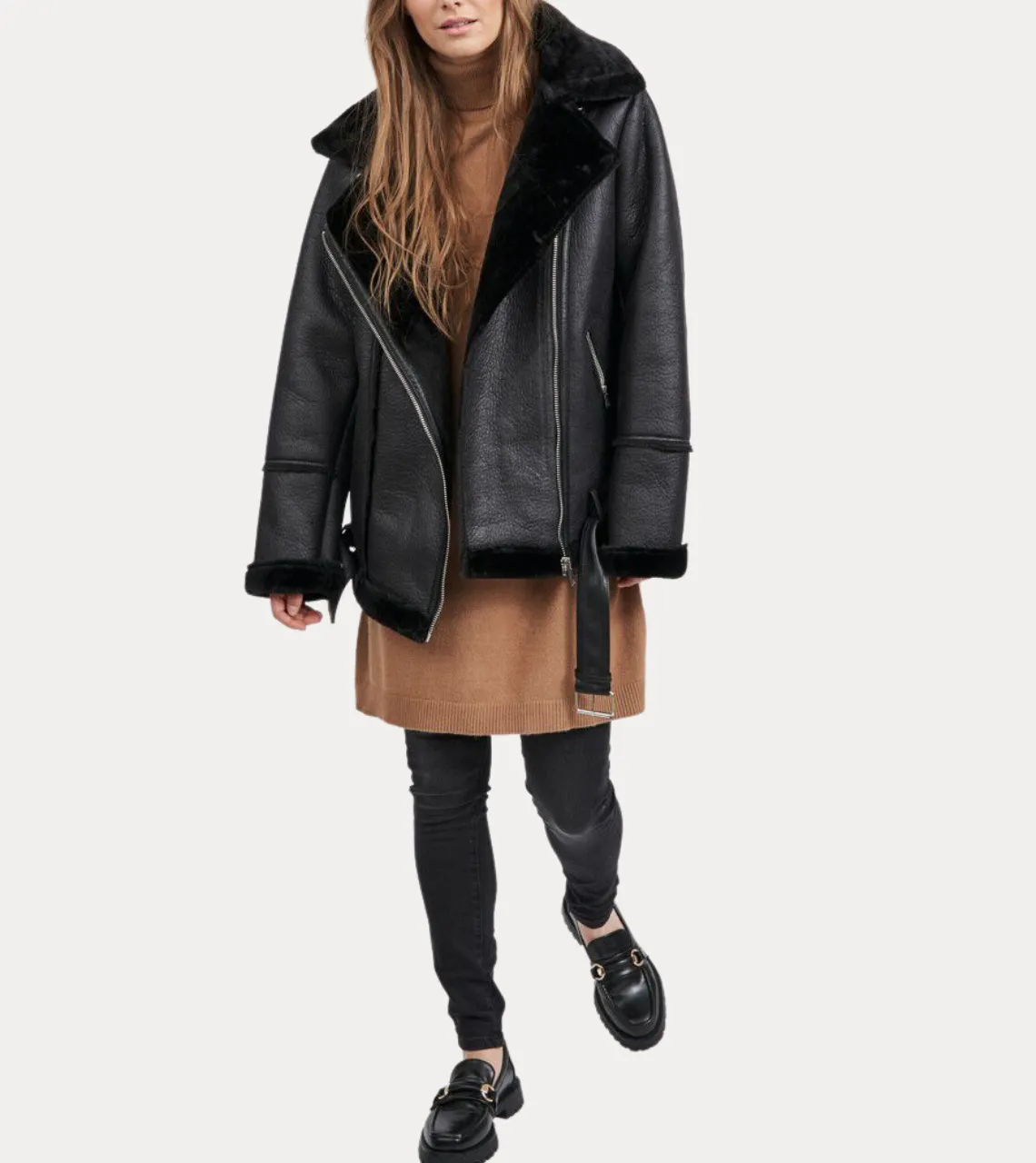 RAF Women's Shearling Leather Jacket