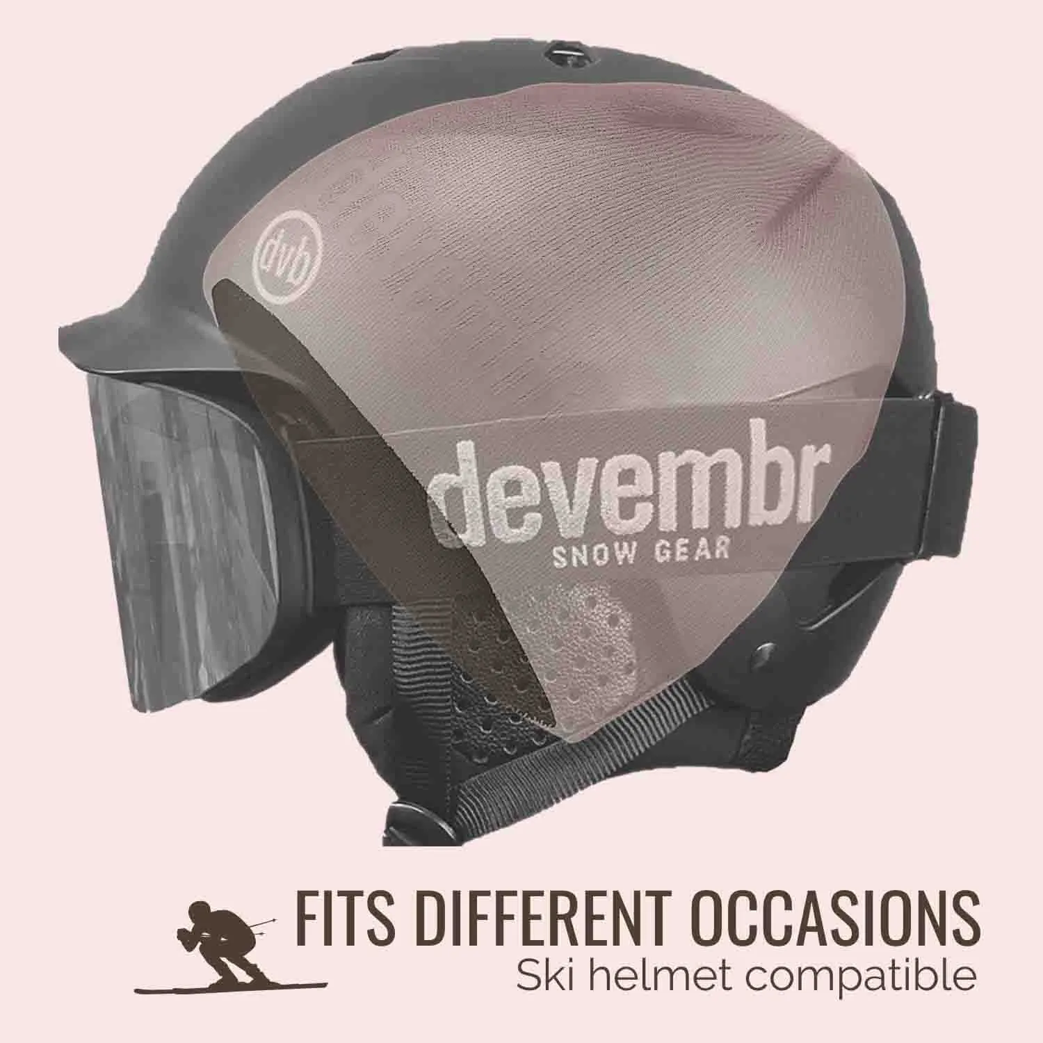 Reversible Beanie Hat (Pink and Brown, Short Brim)