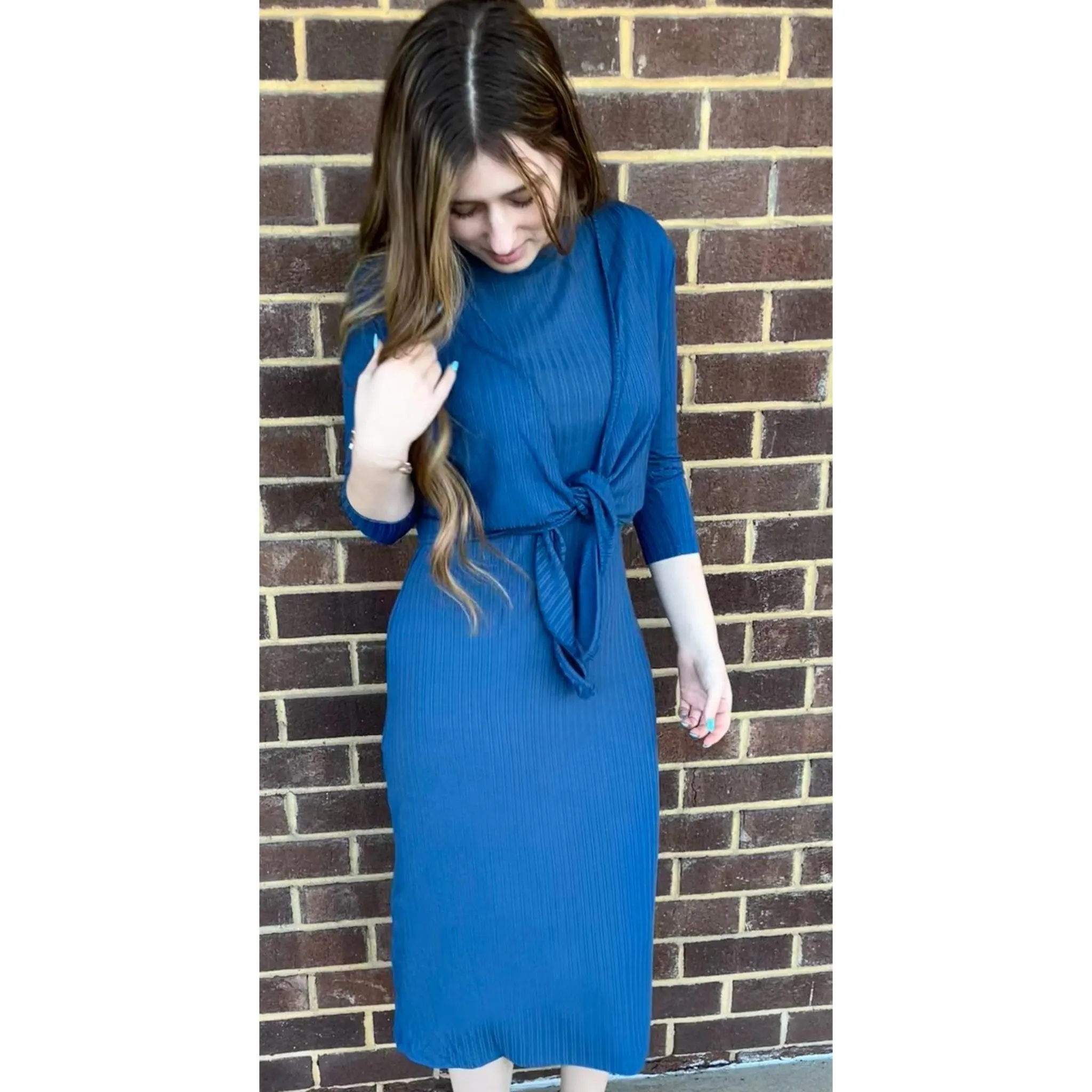 Ribbed Sleeveless Jumper Blue
