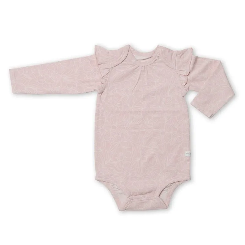Ruffle Long Sleeve Bodysuit in Tencel
