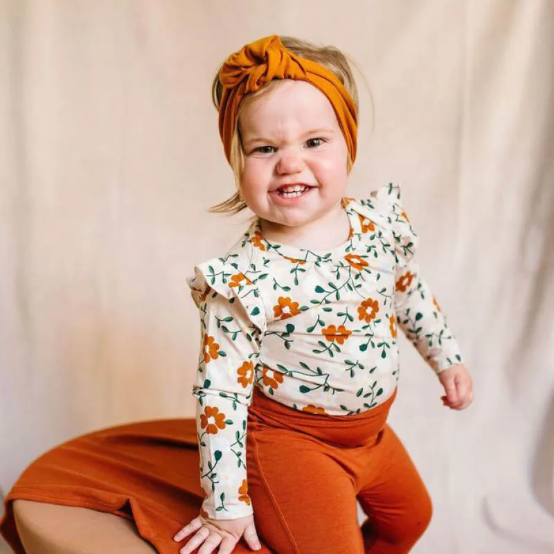 Ruffle Long Sleeve Bodysuit in Tencel