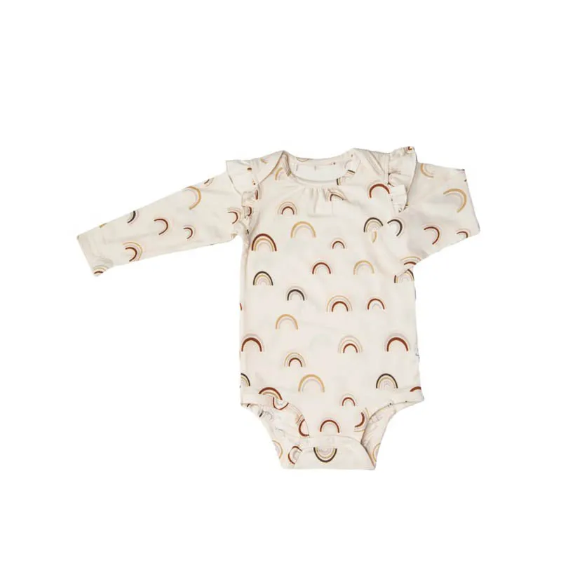 Ruffle Long Sleeve Bodysuit in Tencel