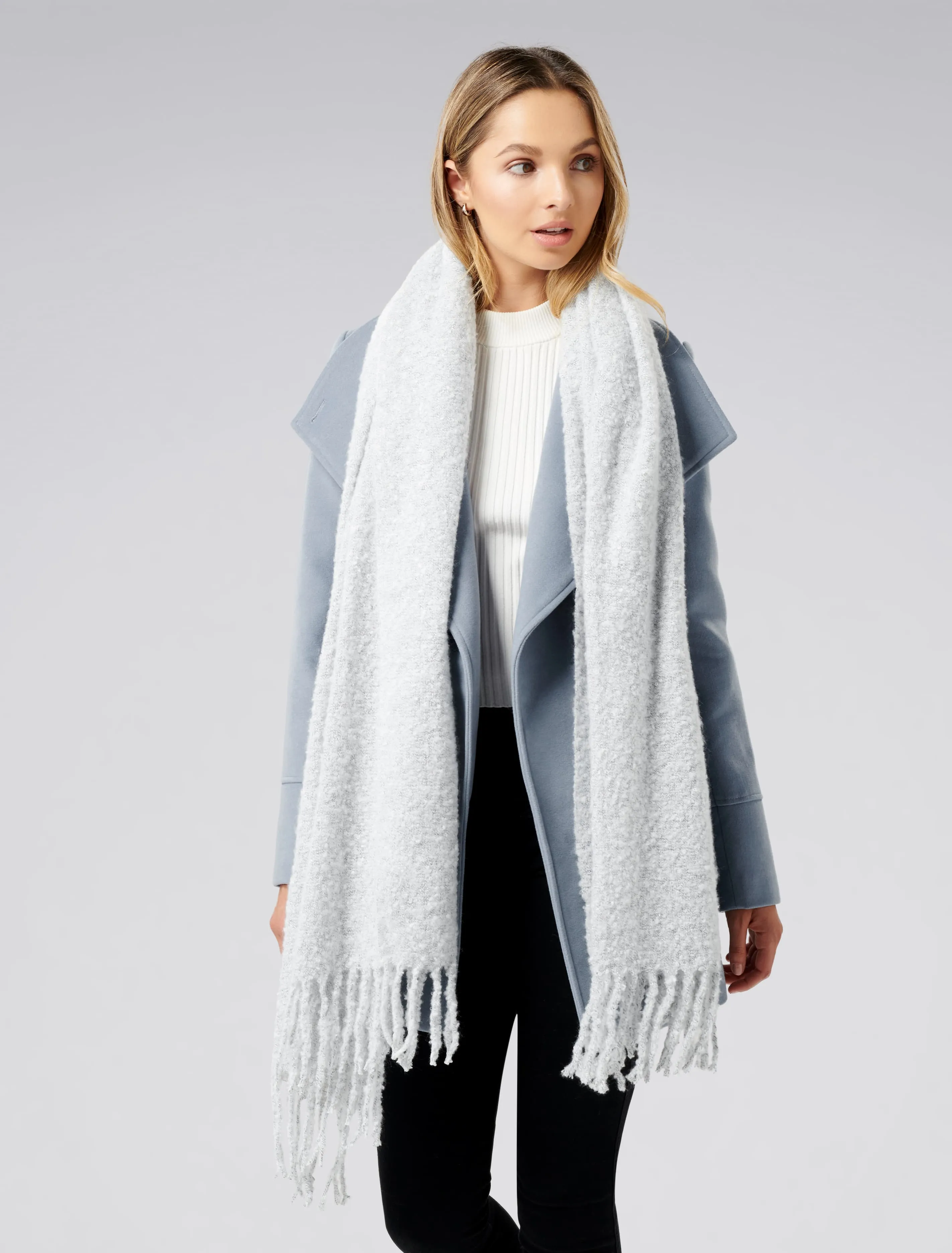 Scarlet Metallic Boucle Scarf