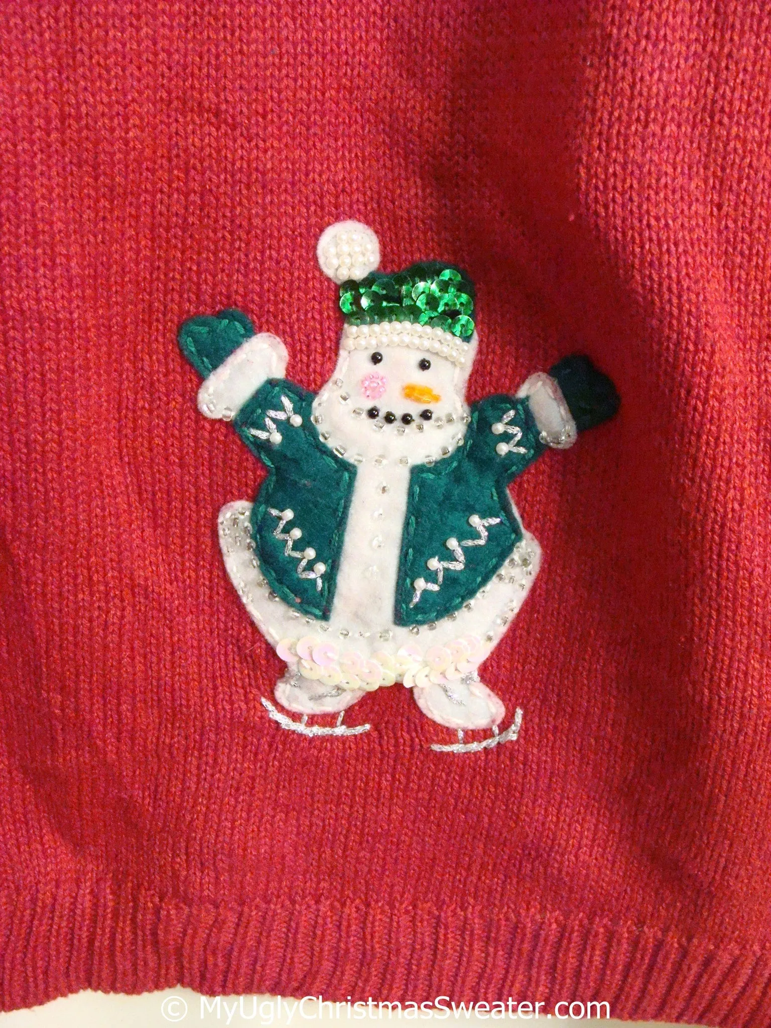 Sequin Snowmen and Bling Ugly Christmas Sweater