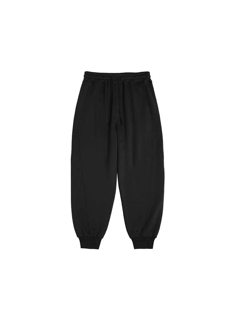 Solid-Color Warm-Padded Sweatpants With A Drawstring