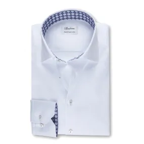 Stenstroms- Fitted Body White Shirt With Contrast