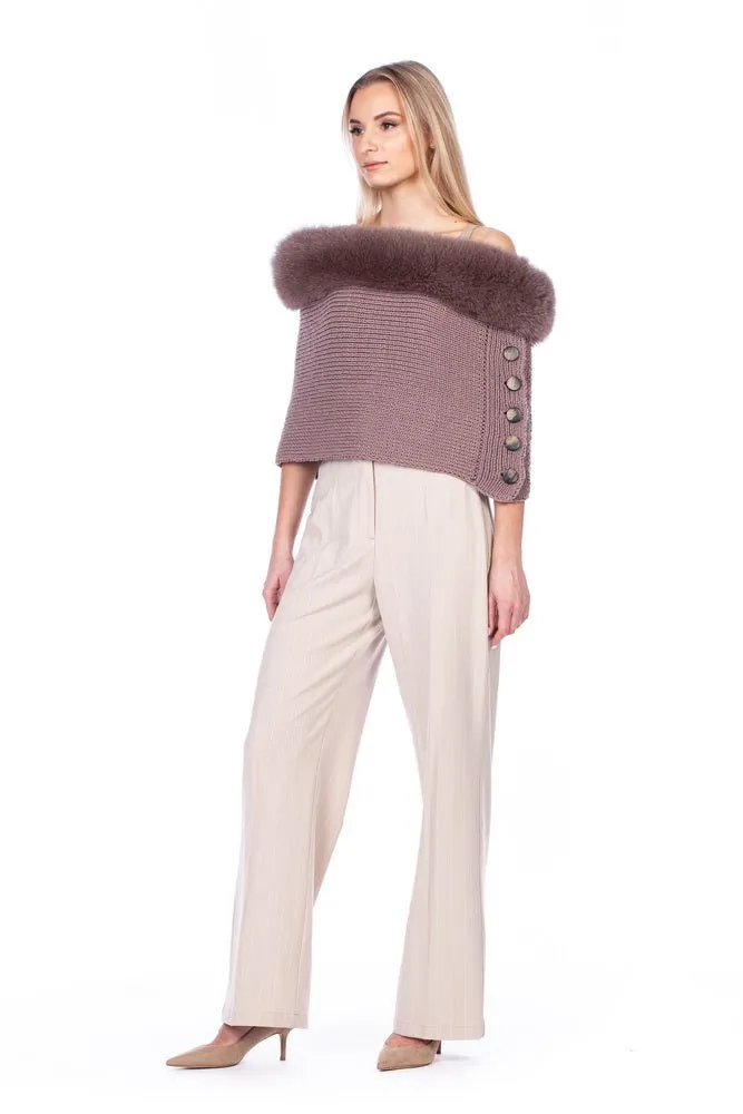 Stole Trimmed With Fox Fur