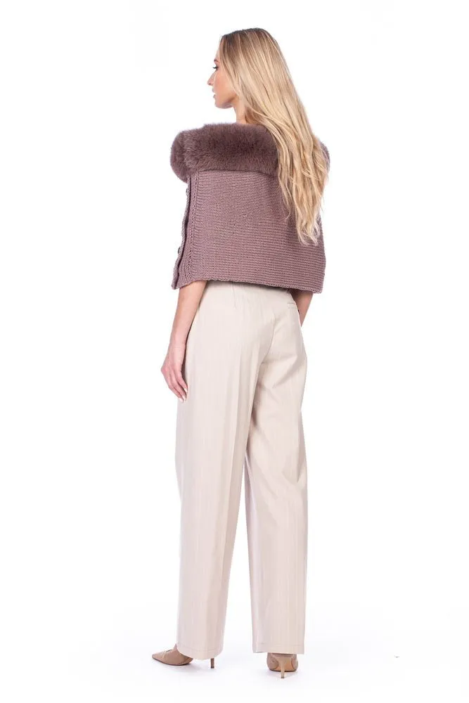 Stole Trimmed With Fox Fur