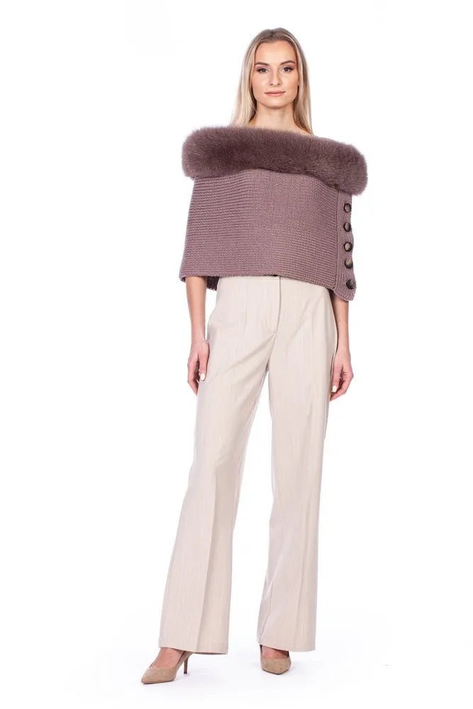 Stole Trimmed With Fox Fur
