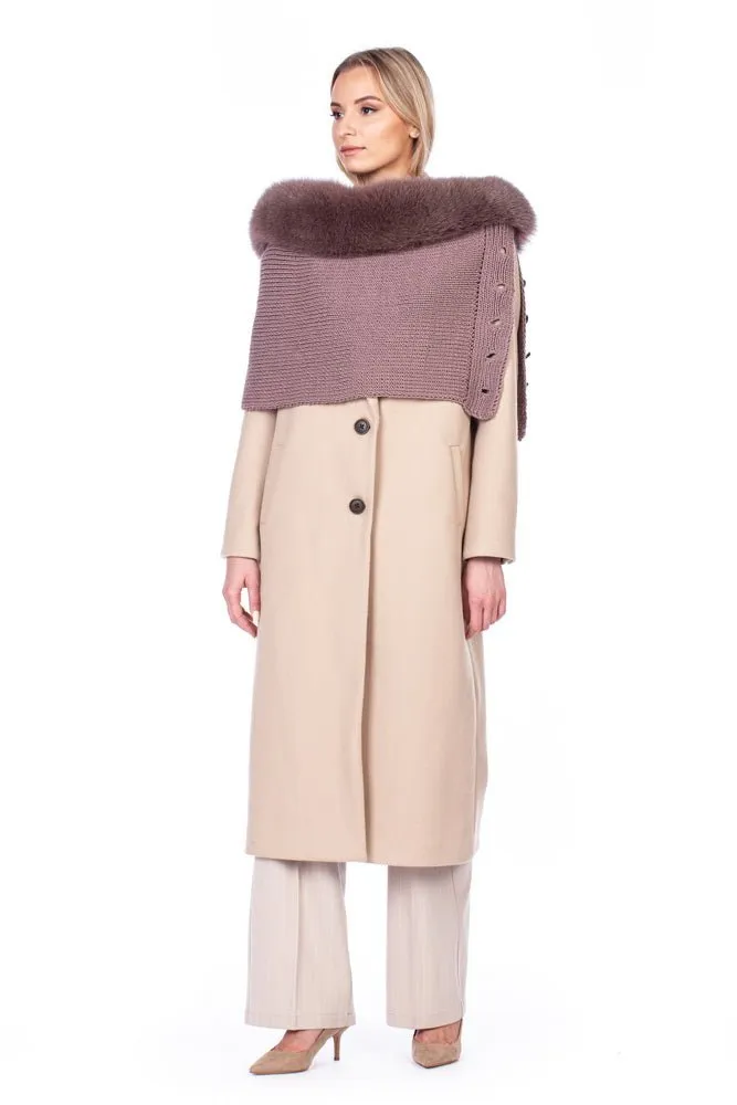 Stole Trimmed With Fox Fur