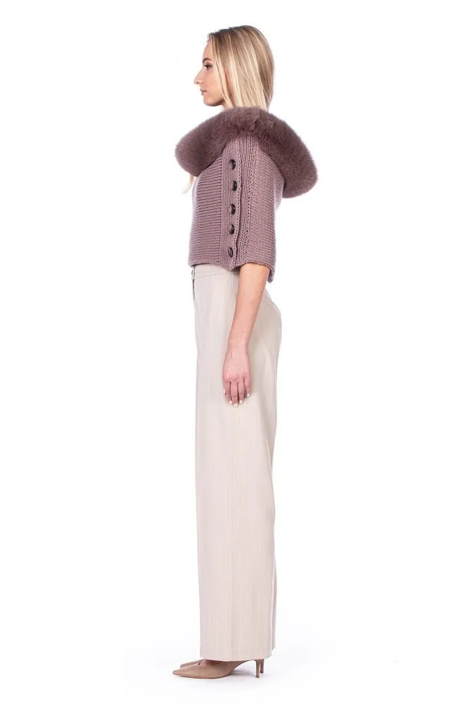 Stole Trimmed With Fox Fur