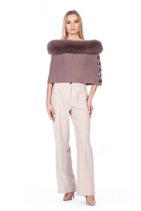 Stole Trimmed With Fox Fur