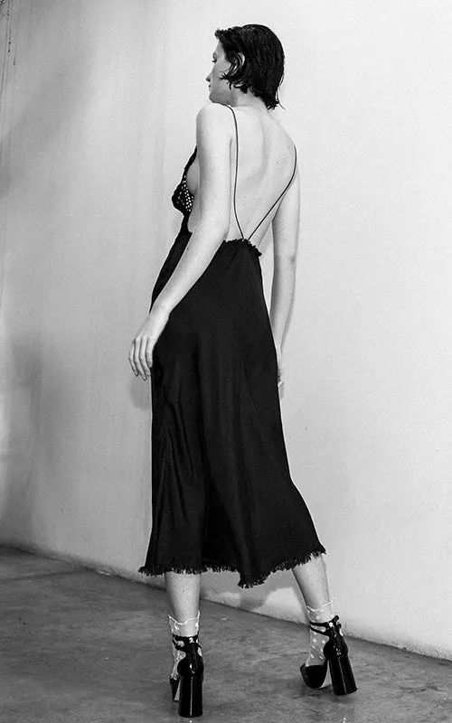 strong will slip dress noir