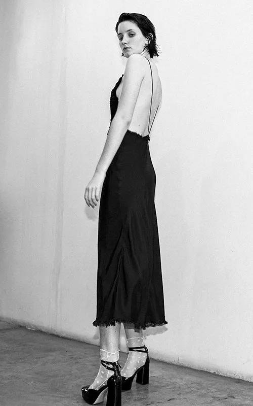 strong will slip dress noir