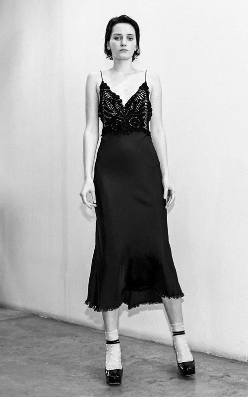 strong will slip dress noir