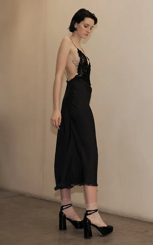 strong will slip dress noir