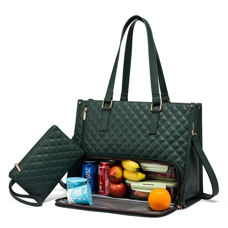 Thermal Tote Bag for Women | Quilted | Lunch   Laptop | Leak-Proof & Stylish