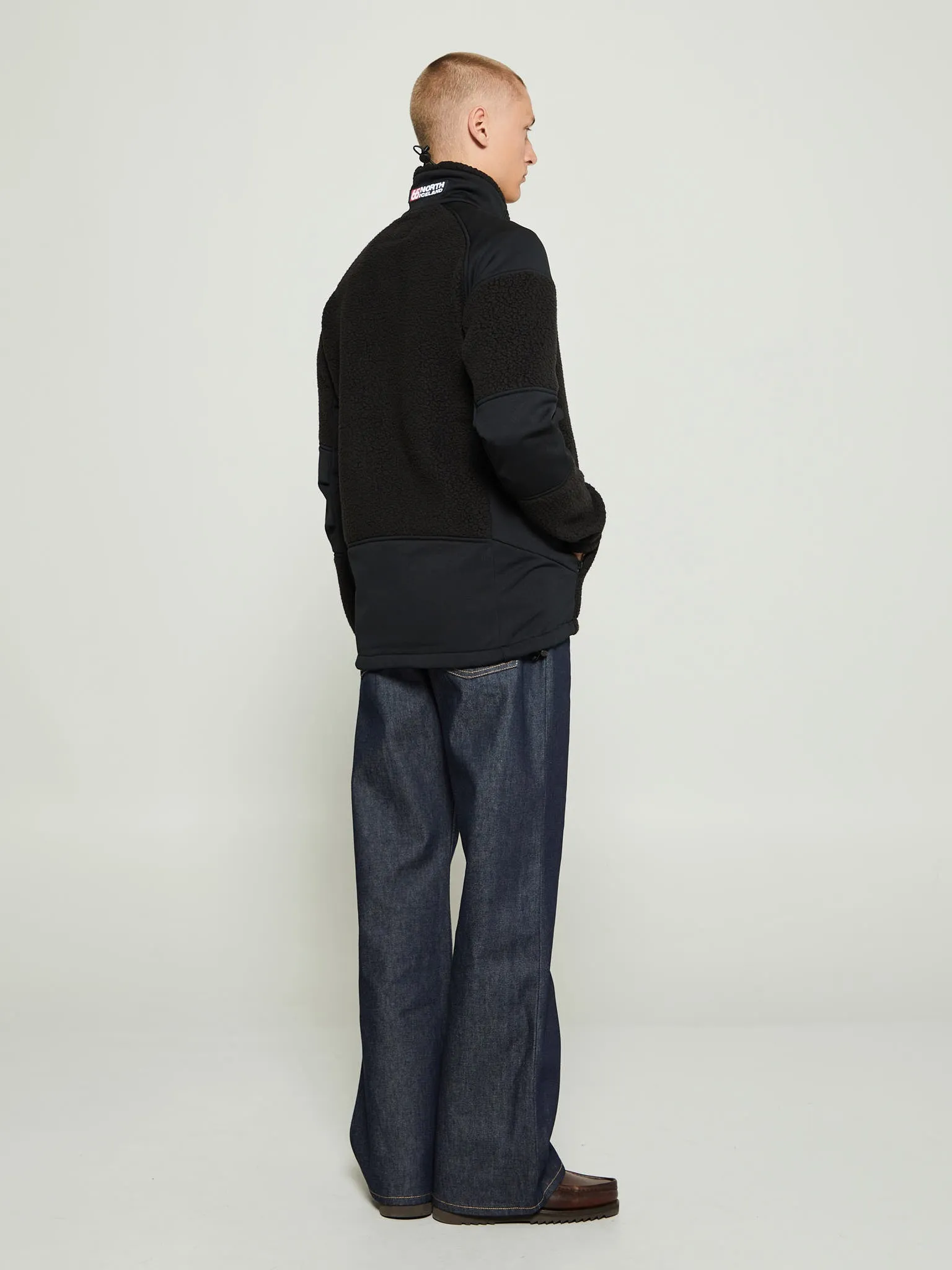 Tindur Technical Shearling Jacket in Black