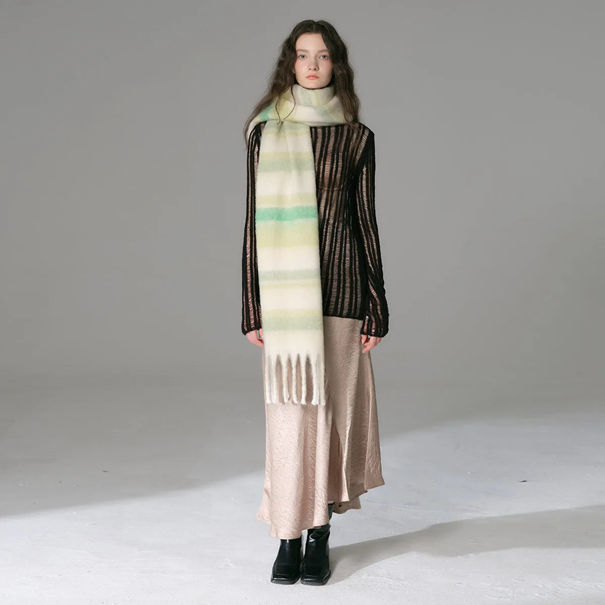 TLQHZZ-081 color stripe winter scarf