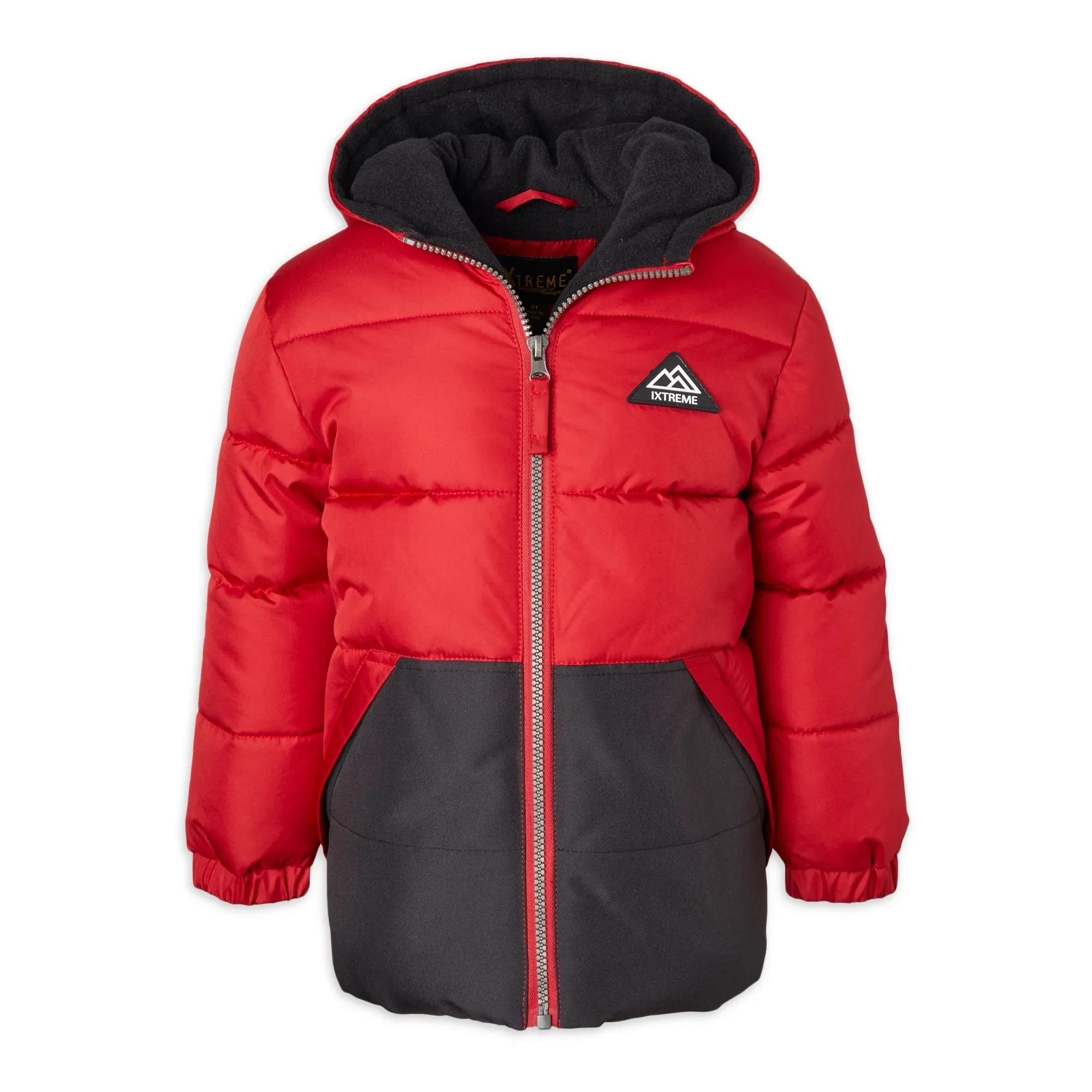 Toddler Boy Colorblock Puffer with Knit Hat - ZB143