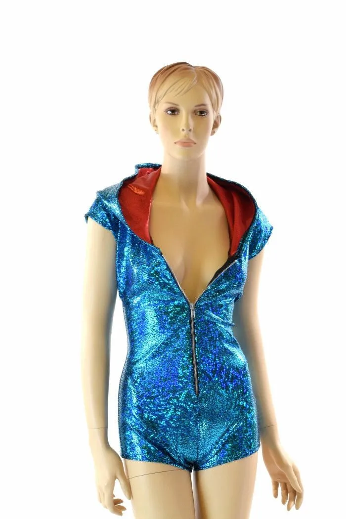 Turquoise Shattered Glass Romper