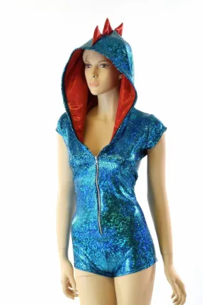 Turquoise Shattered Glass Romper