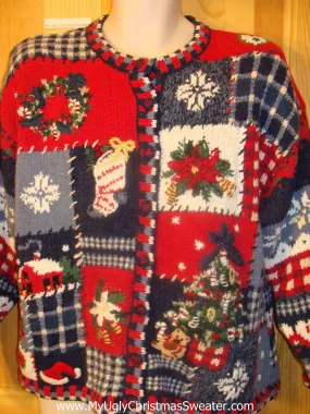 Ugly Christmas Sweater 80s Geometric Cheesy Mess