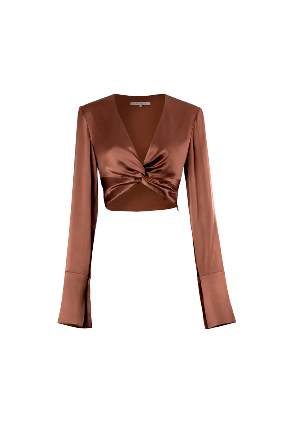 V-neck high waist shirt |Brown shirt | Commuter shirt