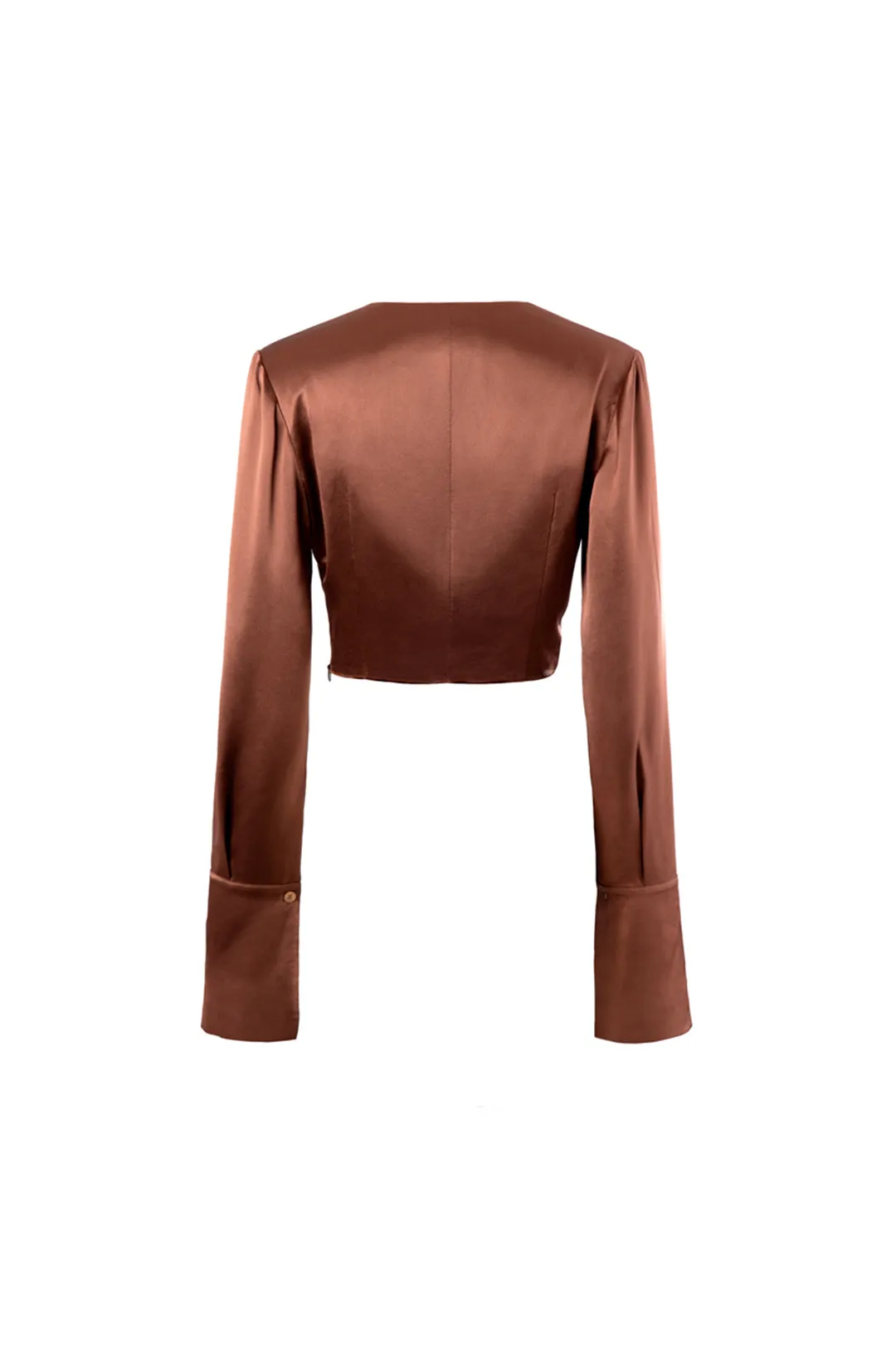 V-neck high waist shirt |Brown shirt | Commuter shirt