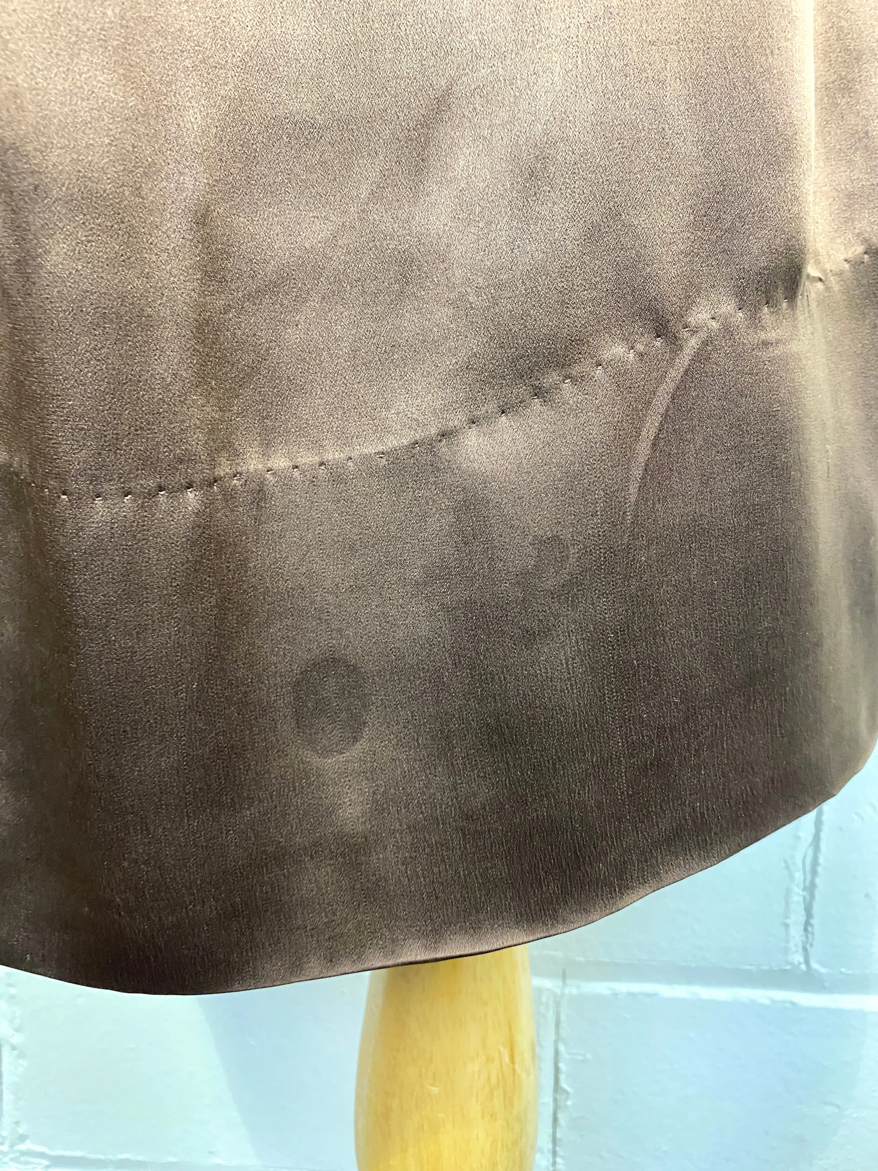Vintage 1920s Chocolate Brown Liquid Satin Slip