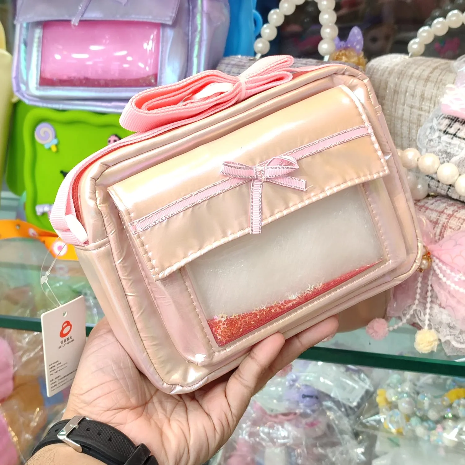 Water Glitter Filled Holographic Crossbody
