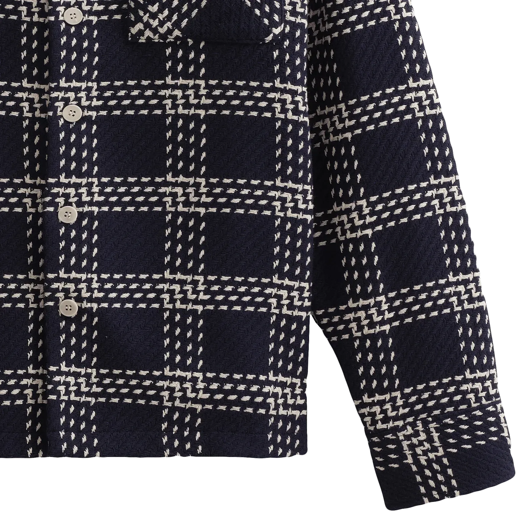 Whiting Overshirt - Navy Lattice Check