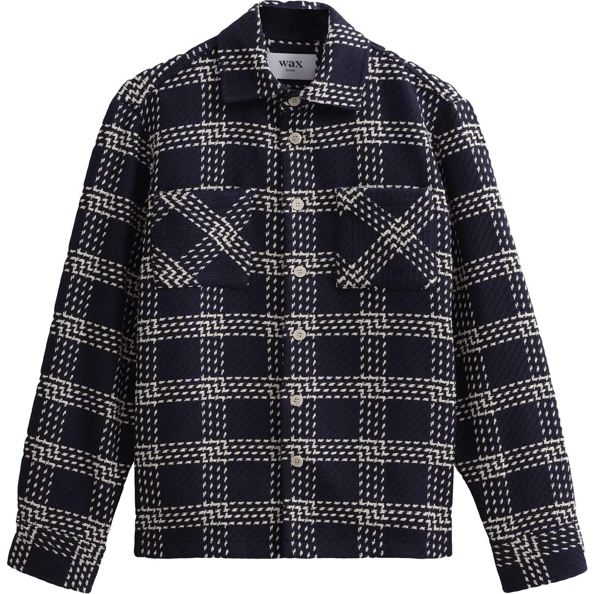 Whiting Overshirt - Navy Lattice Check