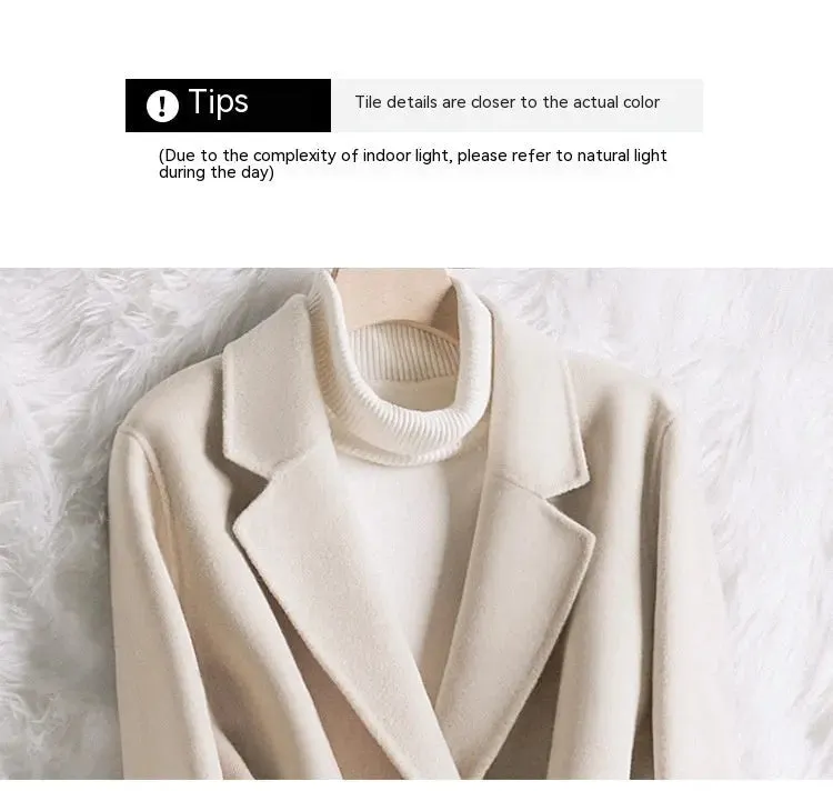 Winter Creamy-white Temperament Woollen Jacket