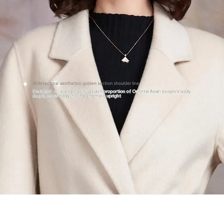 Winter Creamy-white Temperament Woollen Jacket