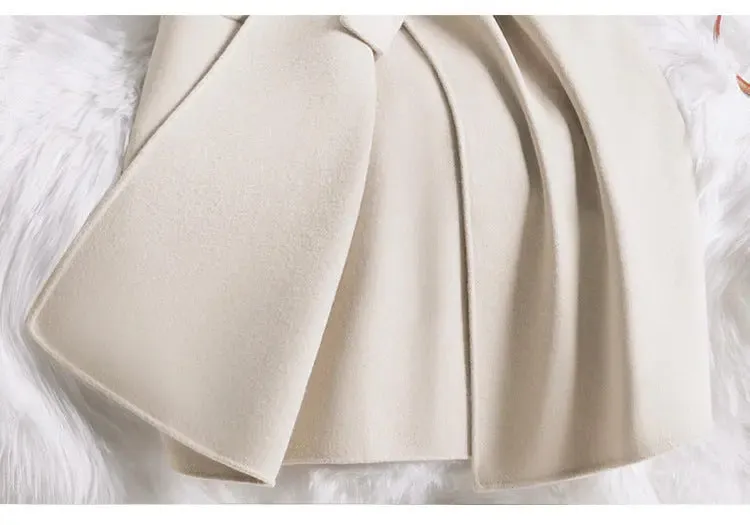 Winter Creamy-white Temperament Woollen Jacket