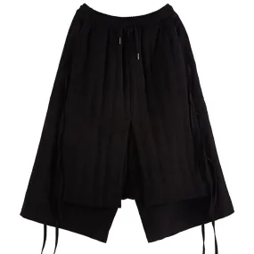 WLS Dark Oversized Thick Ankle-Length Pants