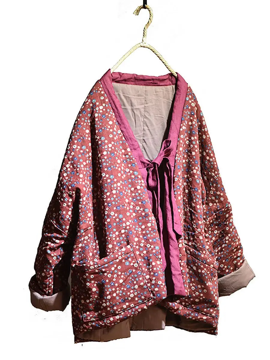 Women Cotton Winter Ethnic Floral Coat