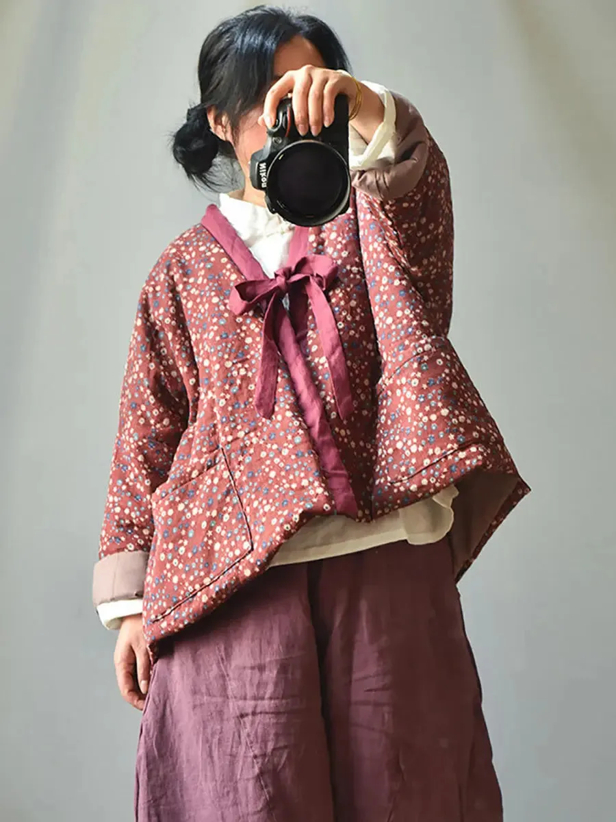 Women Cotton Winter Ethnic Floral Coat