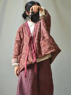 Women Cotton Winter Ethnic Floral Coat