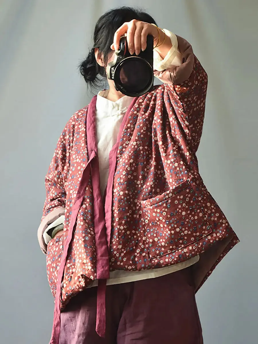 Women Cotton Winter Ethnic Floral Coat