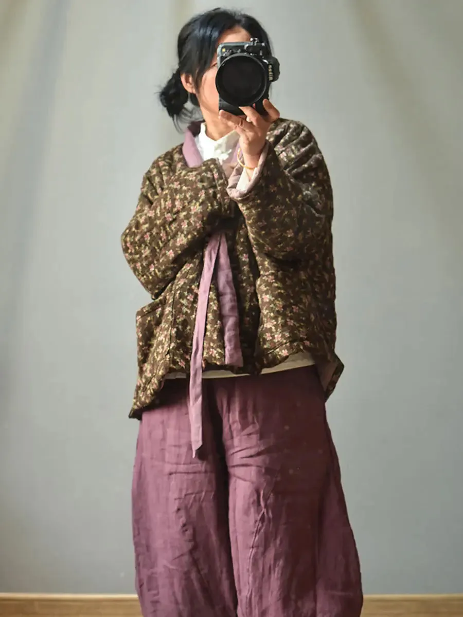 Women Cotton Winter Ethnic Floral Coat