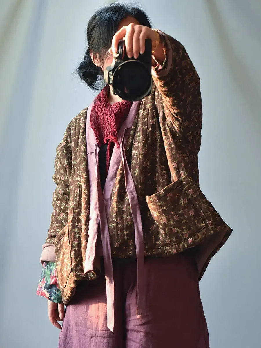 Women Cotton Winter Ethnic Floral Coat