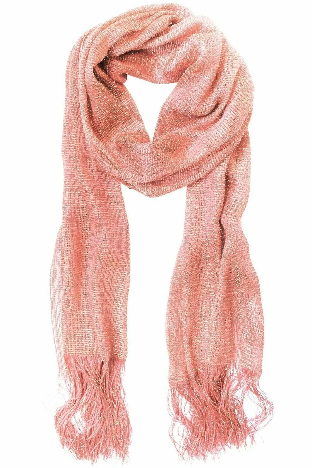 Women's Evening Wrap Wedding Shawl Glitter Metallic Prom Party Scarf with Fringe