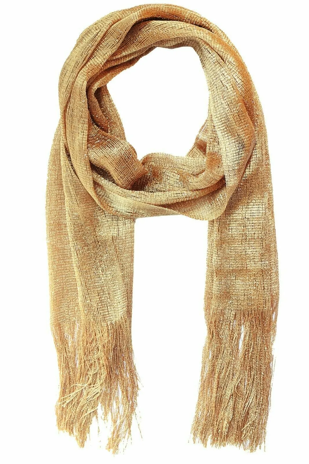 Women's Evening Wrap Wedding Shawl Glitter Metallic Prom Party Scarf with Fringe