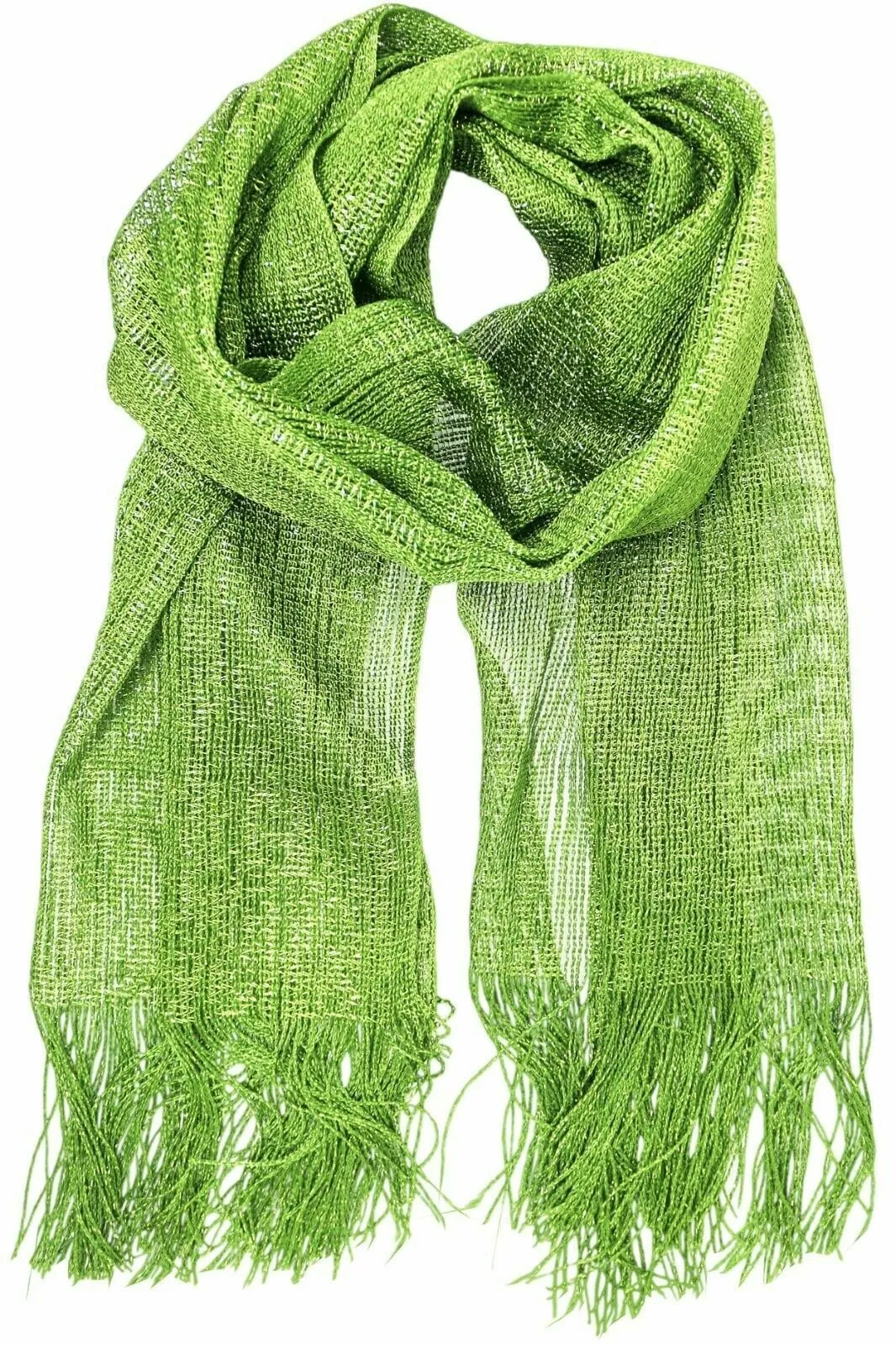 Women's Evening Wrap Wedding Shawl Glitter Metallic Prom Party Scarf with Fringe
